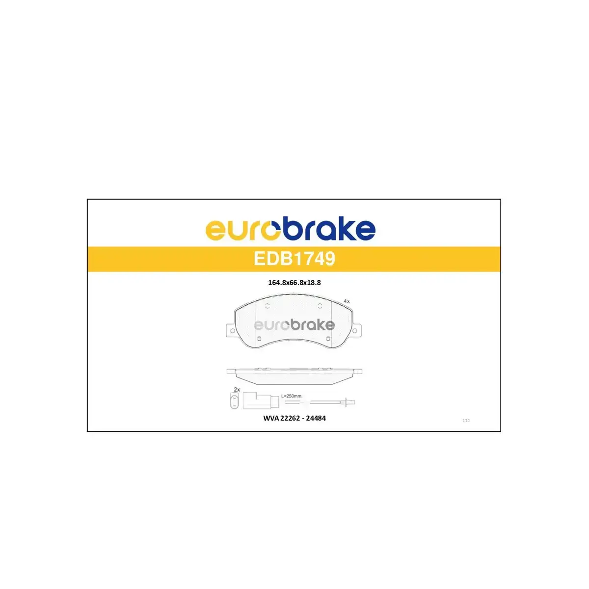 1433952 FREN BALATASI ON TRANSIT V347 ARKADAN CEKER / VW AMOROK 2.0 TDI FISLI EUROBRAKE