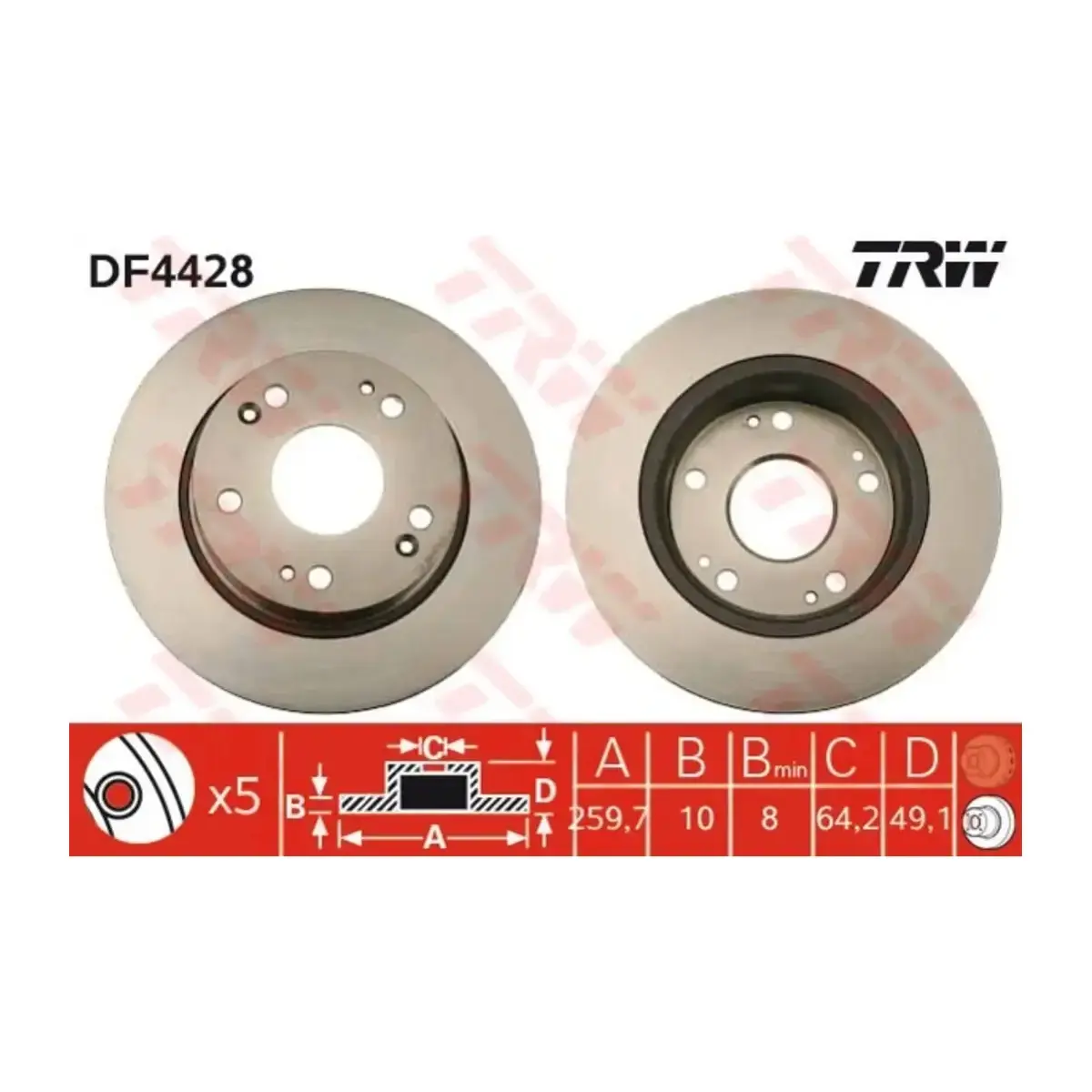 DF4428 FREN DISKI ARKA ACCORD VII 2003 - TRW DF4428 FREN DISKI ARKA ACCORD VII 2003 - TRW