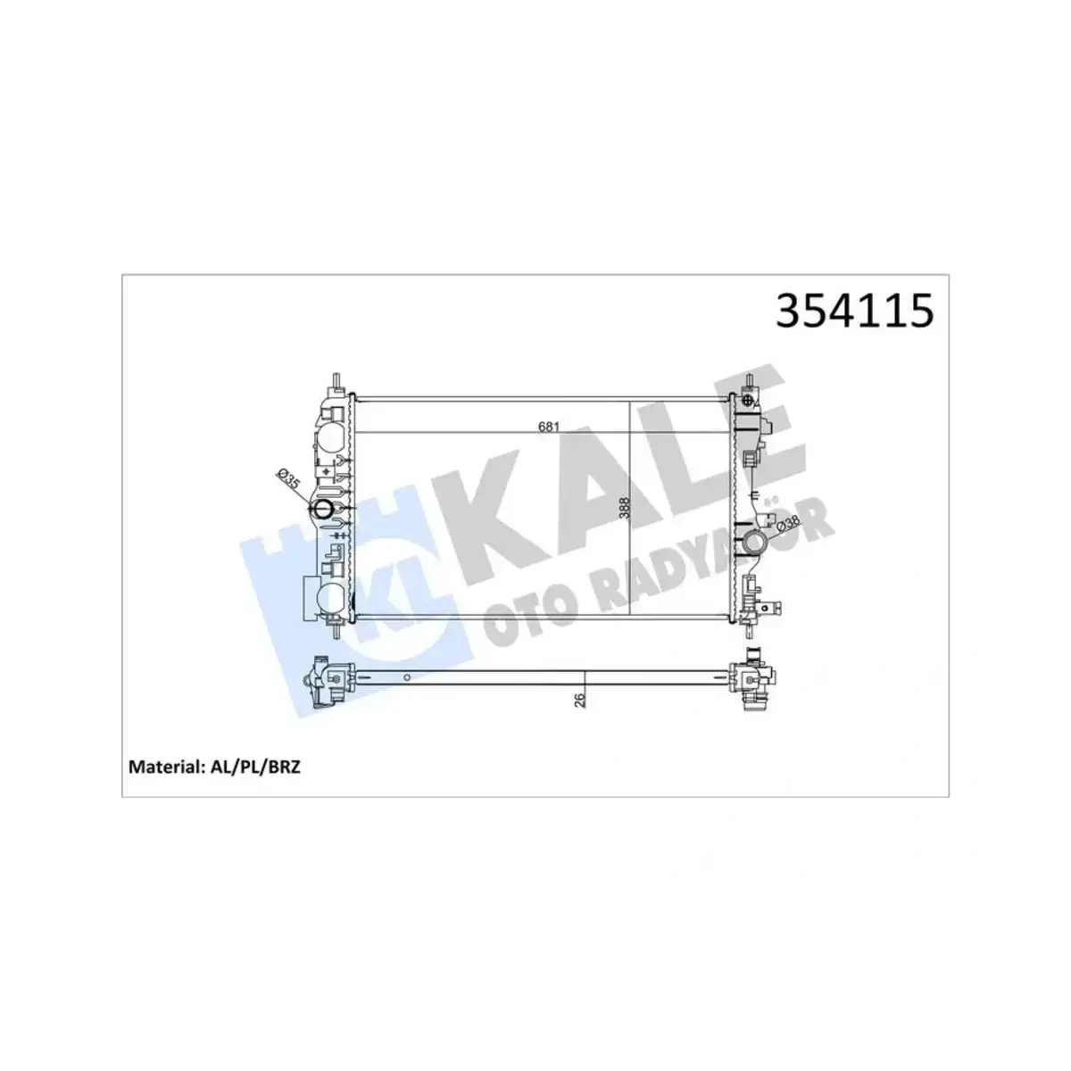 13311078 SU RADYATORU INSIGNIA A 1.4 LPG ZAFIRA C (P12) 1.4 1.6 KALE