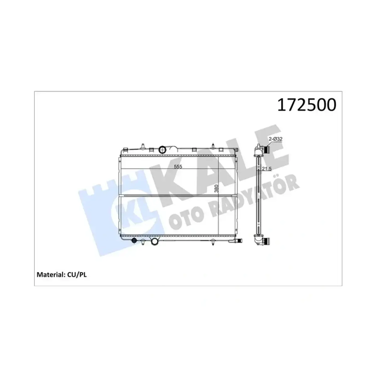 1330.82 SU RADYATORU 307 00>C4 04>1.4 16V-1.6 16V-PARTNER-BERLINGO 97>2.0 HDI 00> KALE