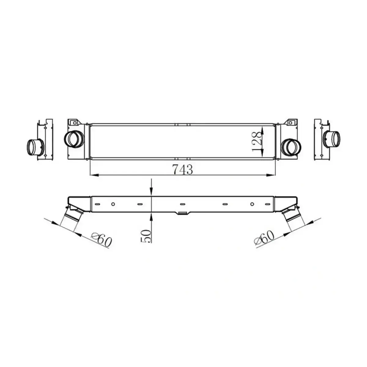 0384K1 TURBO RADYATORU (INTERCOOLER) M A(740X128X50) DUCATO 2.0 MJTD 06+ 96623 ORIS