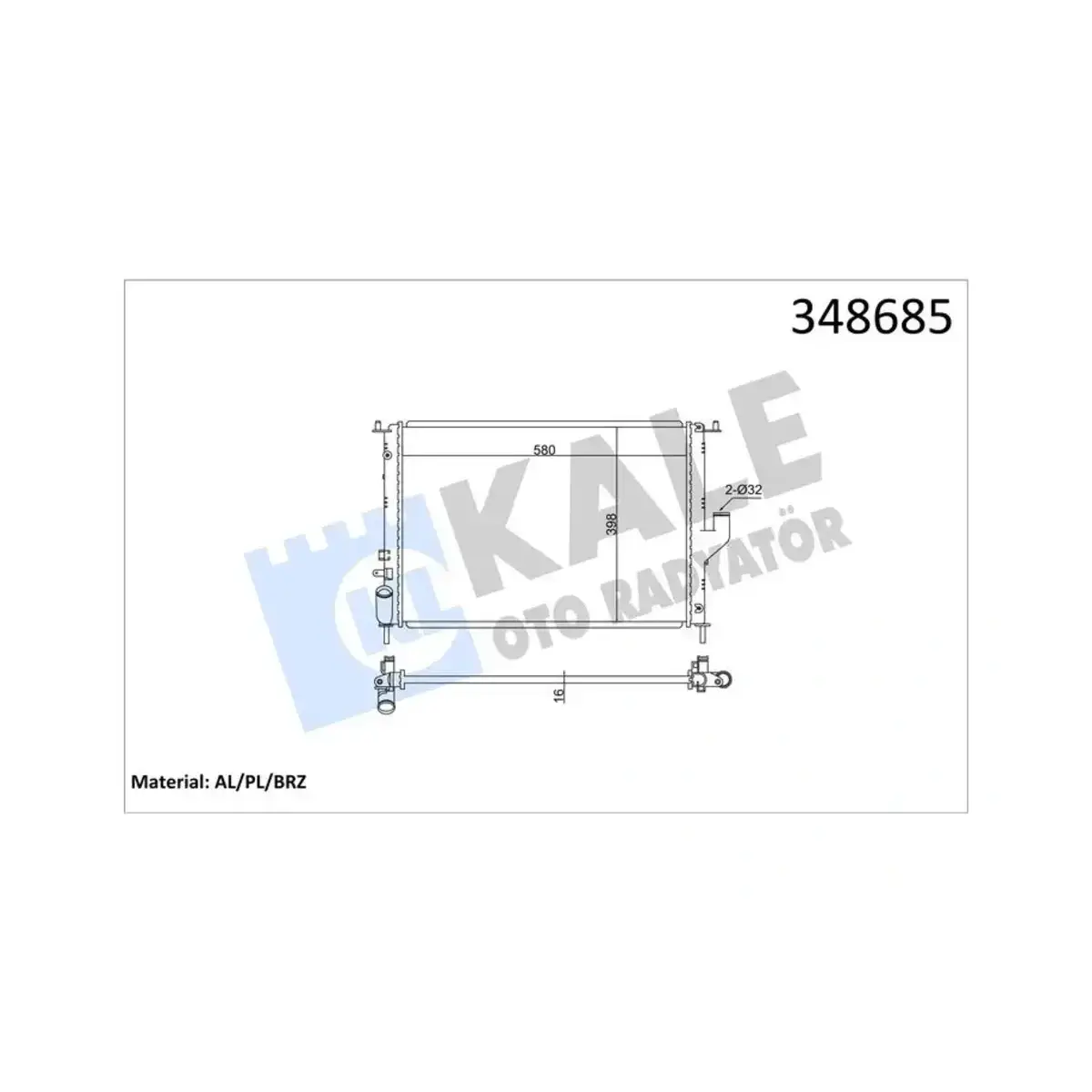 8200735039 SU RADYATORU LOGAN 06> SANDERO 08> DUSTER 10> 1.4 1.5dCİ 1.6 (AC) KALE