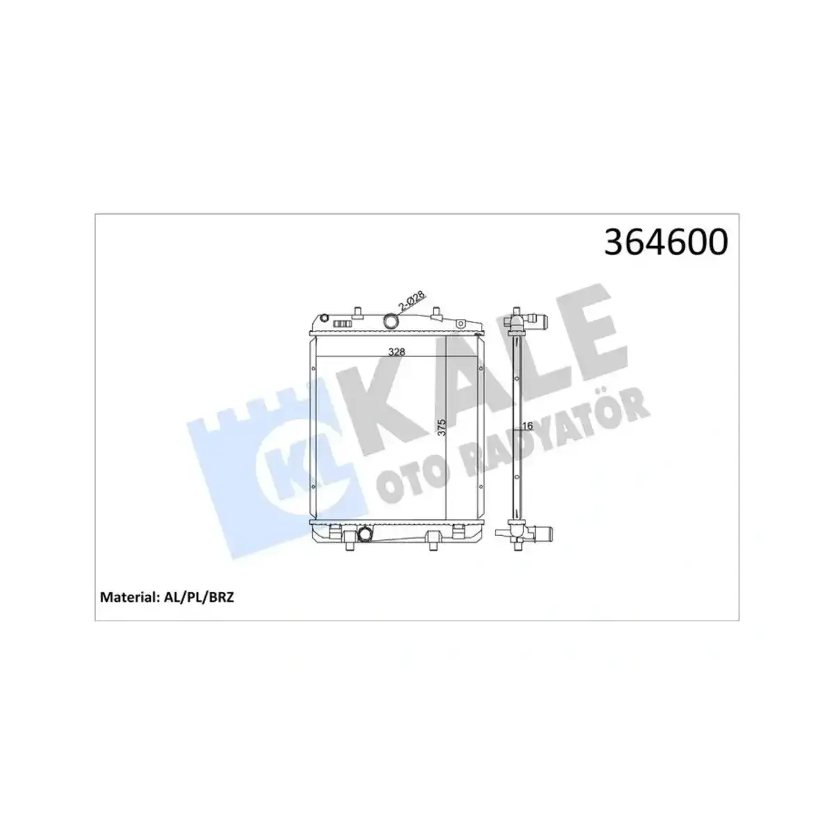 1330.P2 RADYATOR 107-C1 (DV4TD) 1.4HDI 8V AYGO D-4D (MT) AL PL BRZ KALE