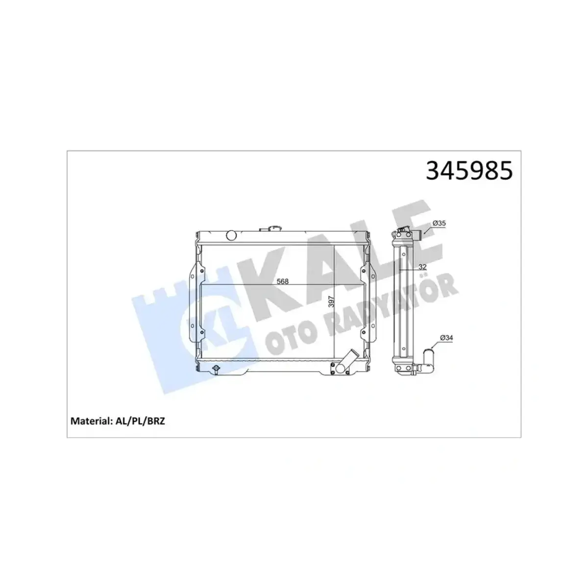 MB356390 RADYATOR L 200 AL PL BRZ KALE