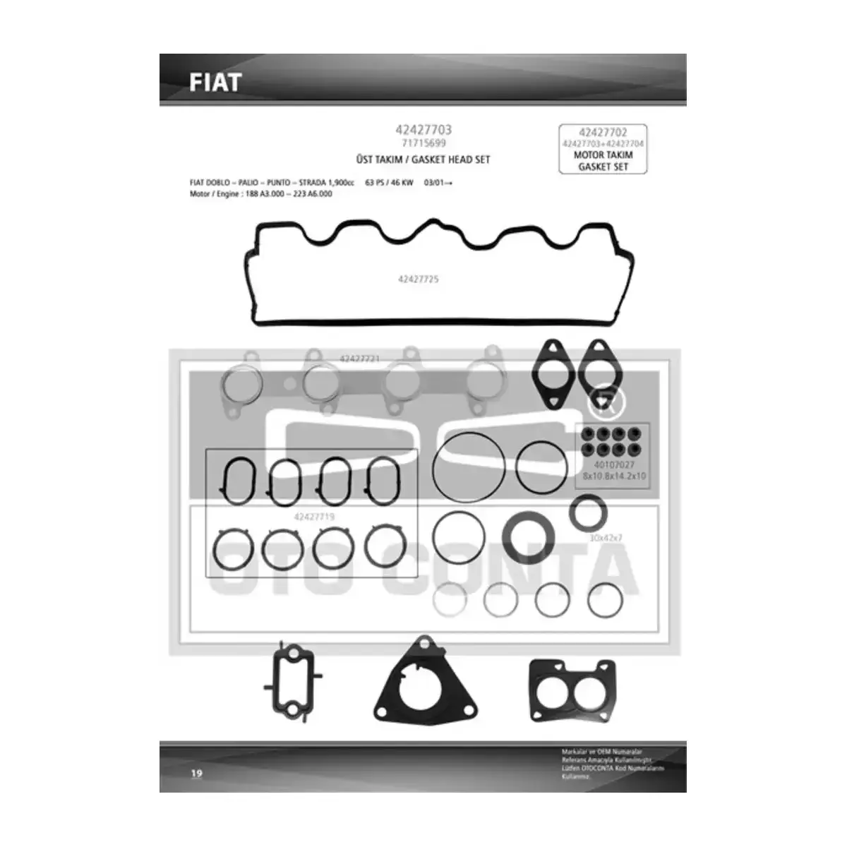 71715699 UST TAKIM CONTA DOBLO 1.9 D SKC SIZ SKT KECELI OTOCONTA