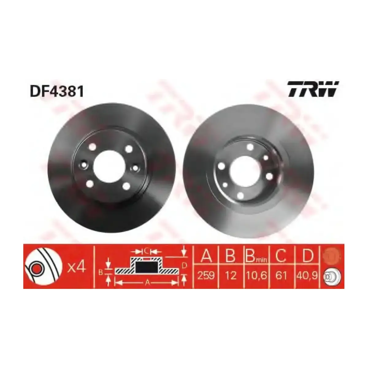 6001547683 FREN DISKI ON DELIKSIZ SYMBOL II 08> SYMBOL III 13> TWINGO I 96> DACIA LOGAN 06> LOGAN II MCV 12> S TRW