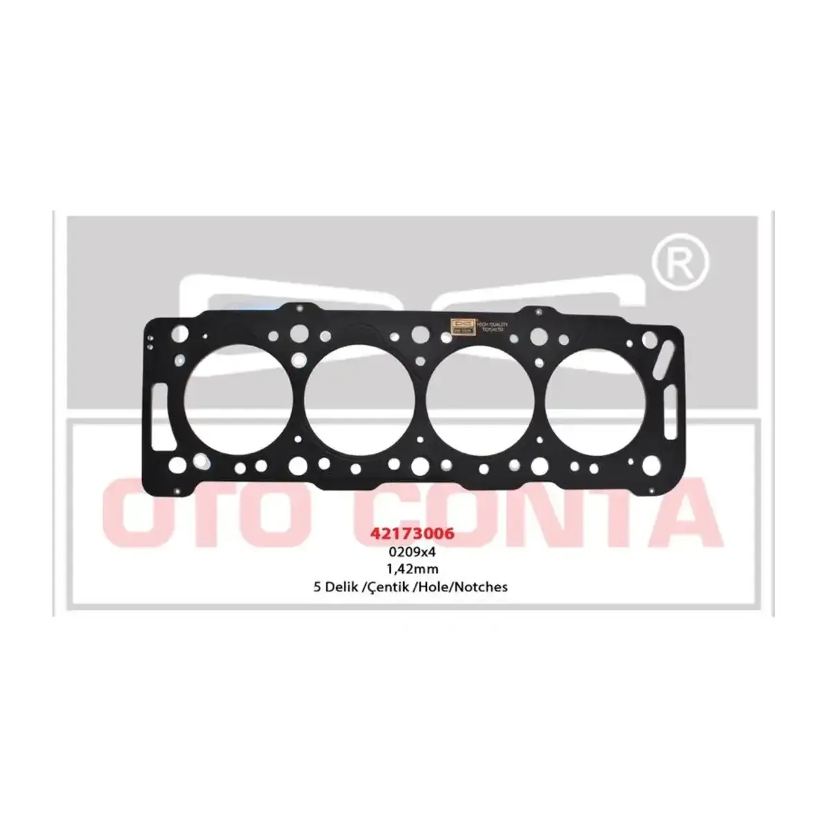 0209.X4 SILINDIR KAPAK CONTA BERLINGO PARTNER 1.9D CELIK MLS 5 DELIK 1.42MM DW8 OTOCONTA