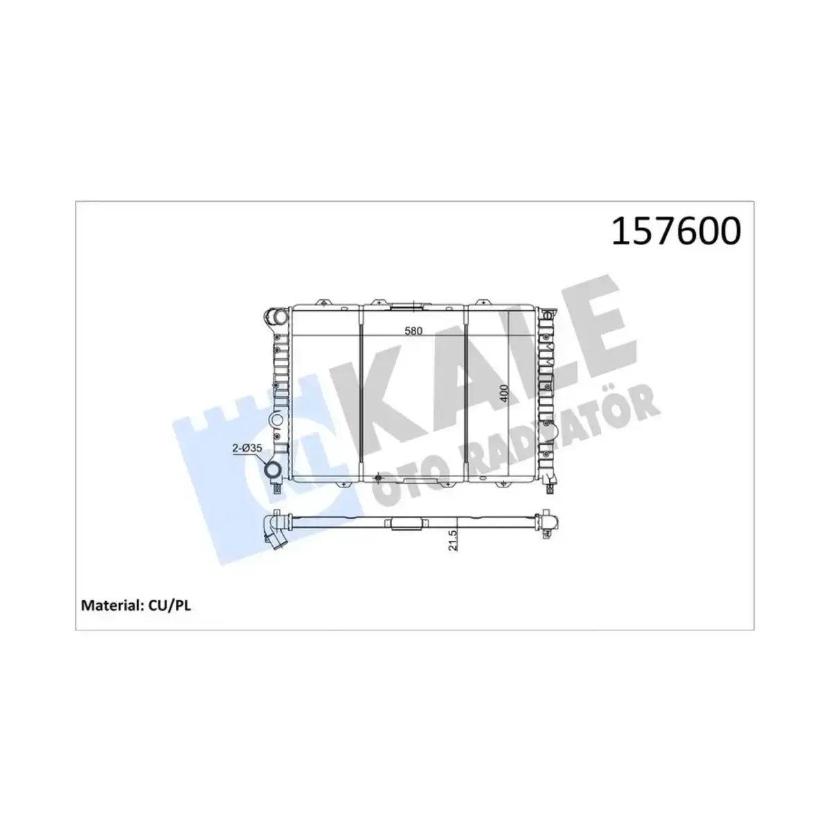 60651921 RADYATOR 156 1.8 2.0 16V 2.5 V6 24V TS (97 06) KLIMALI (AC( (MT) 1 SIRA CU+PL KALE