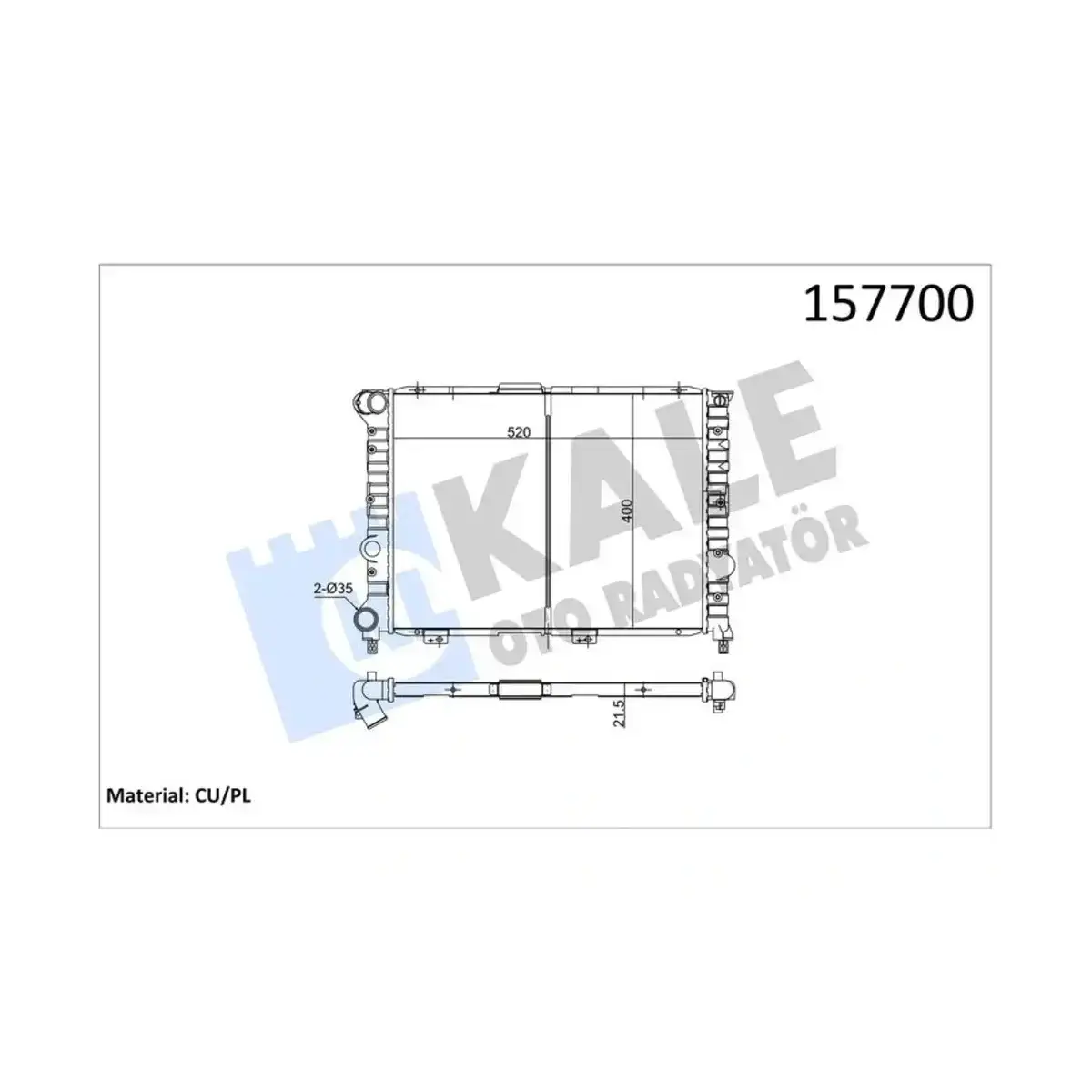 60651919 RADYATOR 156 1.6 1.8 2.0 16V TS (97 06) (NAC) (MT) 1 SIRA CU+PL KALE