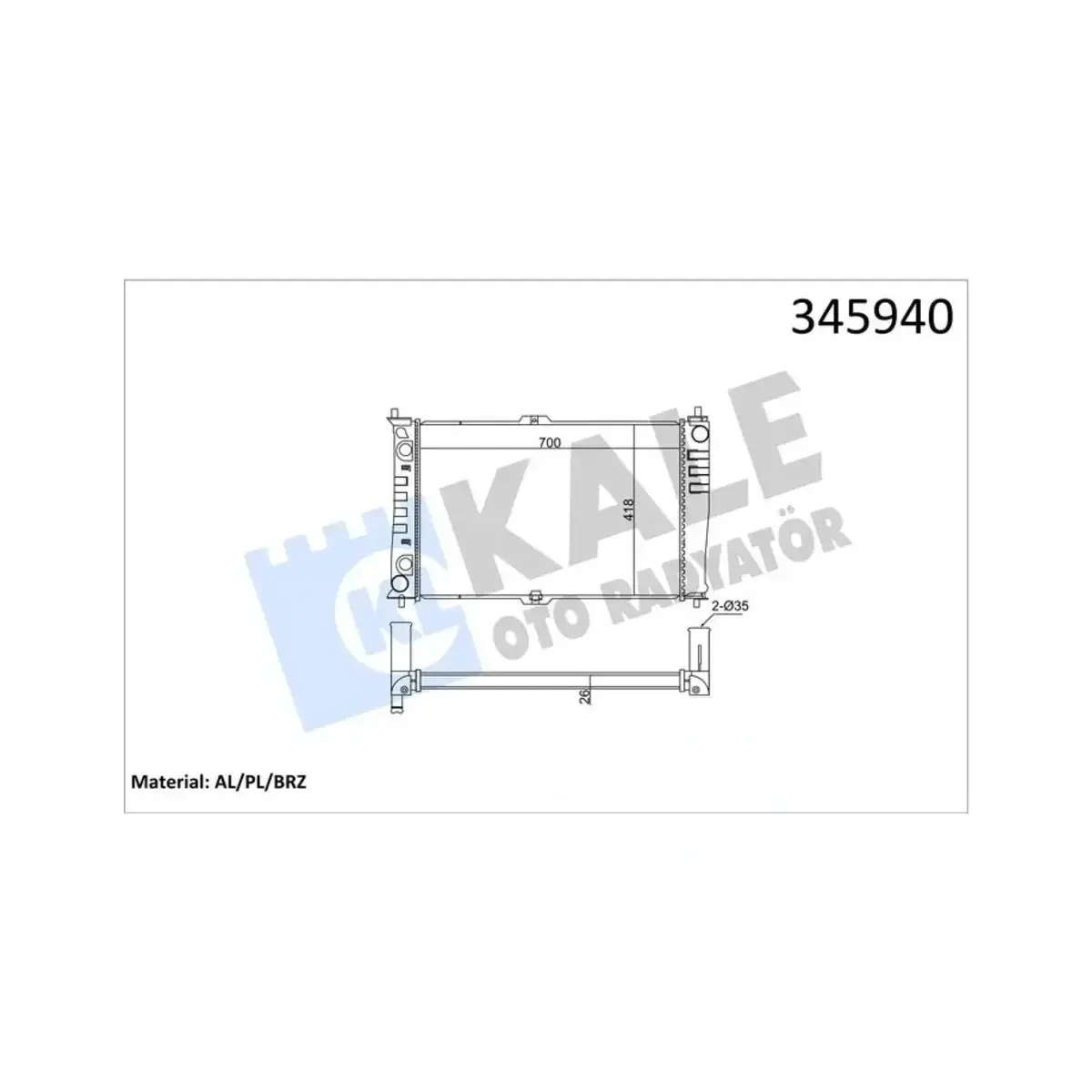 0K55215200A RADYATOR CARNIVAL I CARNIVAL II 2.9 TD-CRDI (99+) AL PL BRZ KALE