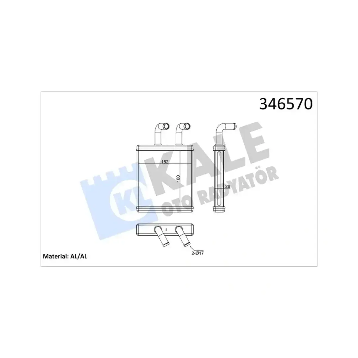 OK60A61010 KALORIFER K2500-K2700 AL BRZ KALE