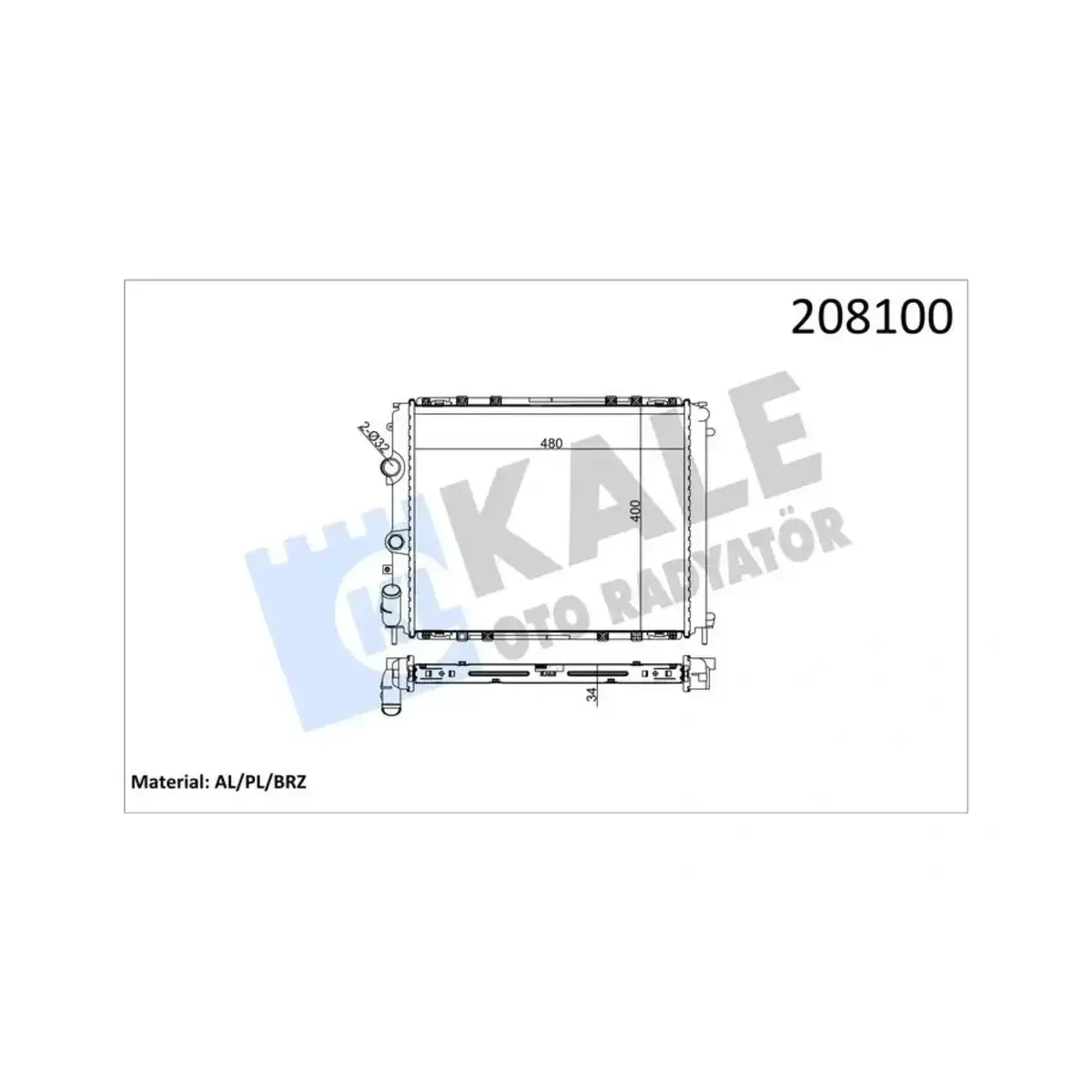 7701352903 RADYATOR CLIO II KANGO 1.9D (98 03) AL/PL/BRZ KALE