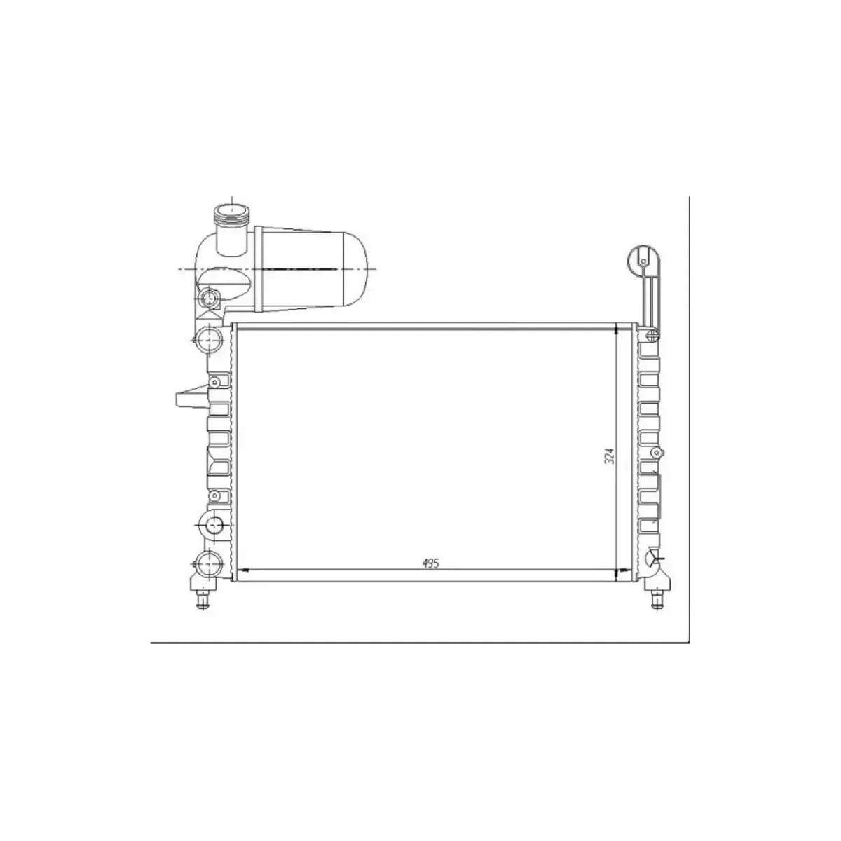 7732873 RADYATOR TMPR TIPO (MEK+KLIMASIZ) (496x322x23) ALUMINYUM BIDONLU ORIS