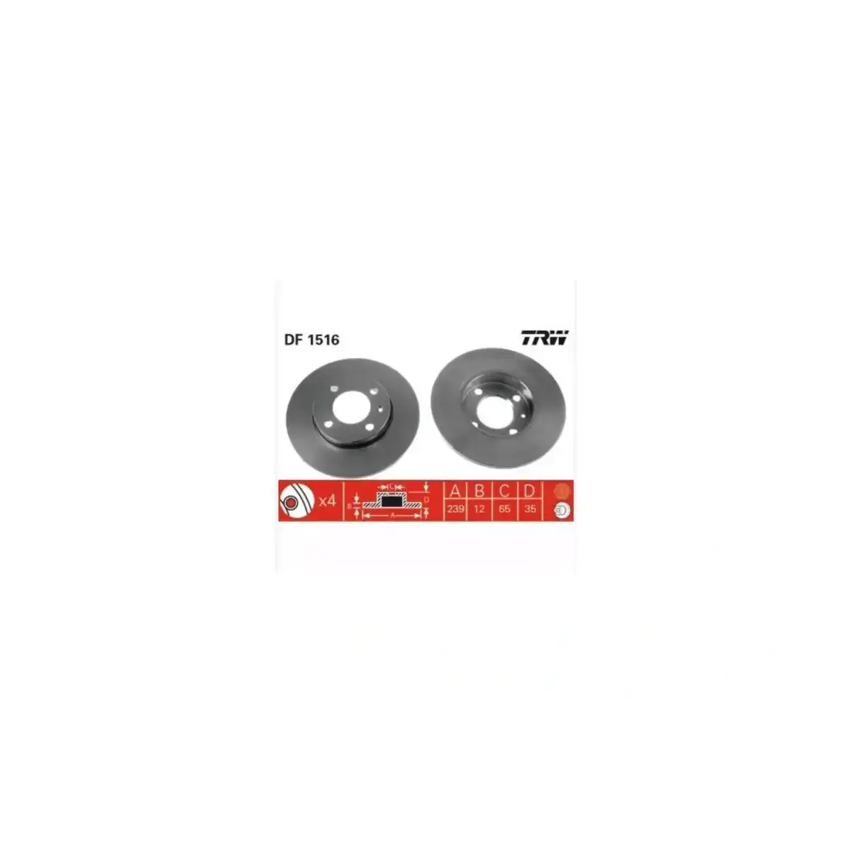 DF1516 FREN DISKI ON COUPE 1980 - 1988 80 1975 - 1986 TRW