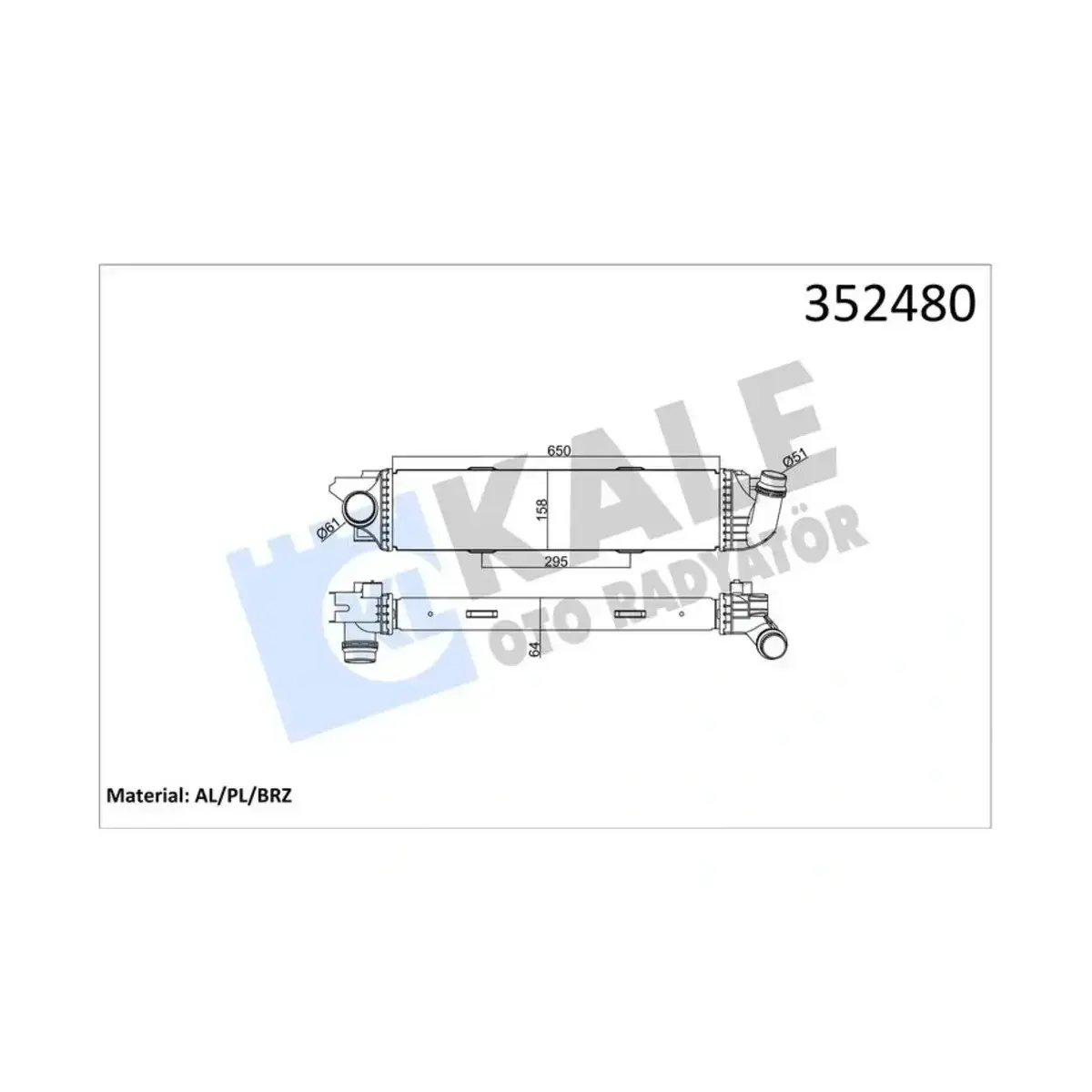 6000618095 INTERCOOLER TALENTO - NV300 - VIVARO - TRAFIC III 1.6 CDTI 14=> KALE