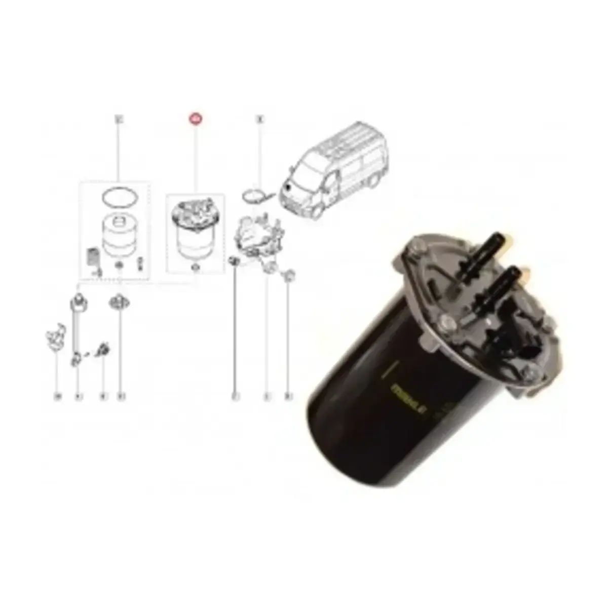 164004169R YAKIT FILTRESI ( MAZOT ) MASTER III 2.3 DCI 14=> TRAFIC III 1.6 2.0 DCI 14=> KOMPLE RENAULT MAİS