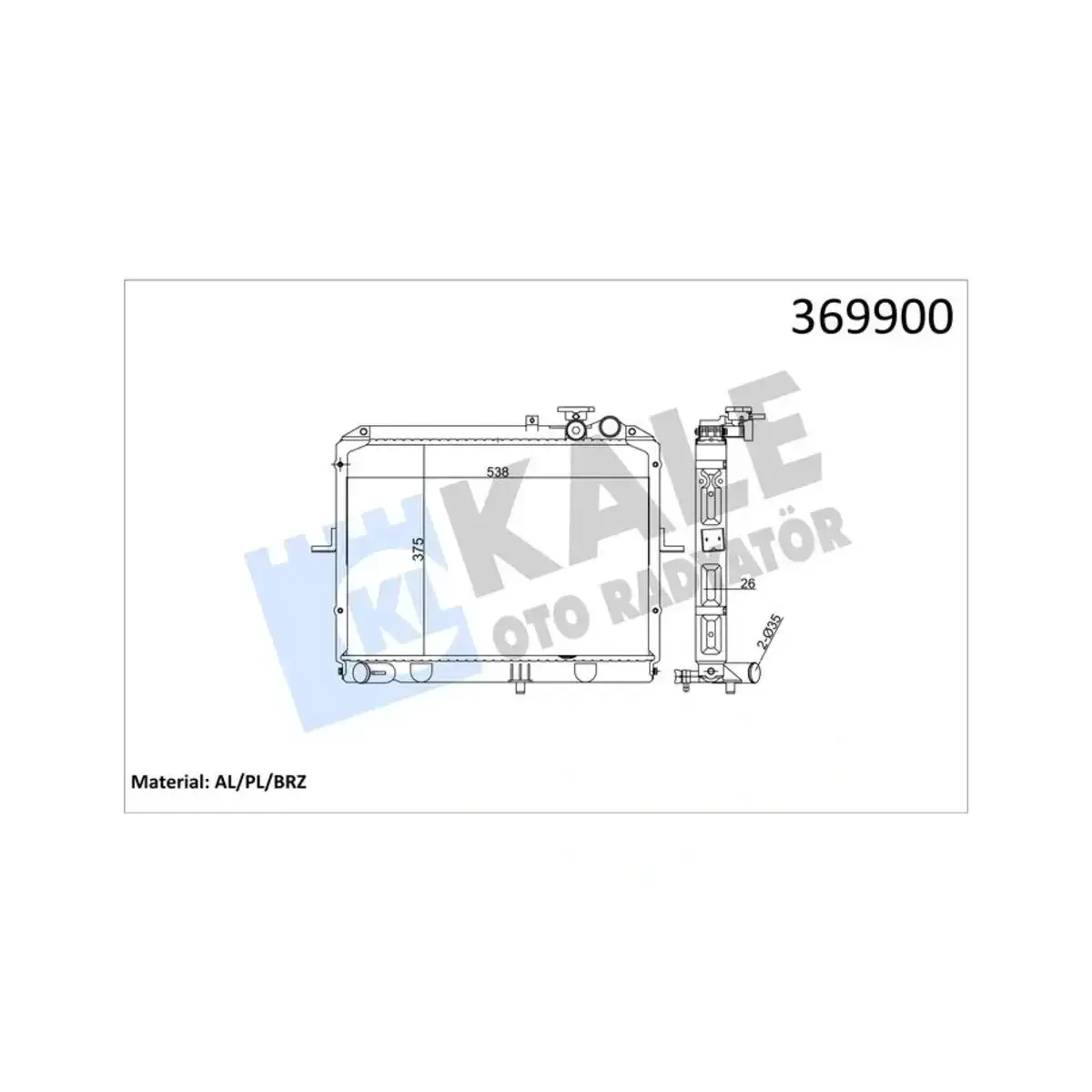 OK72A-15200C RADYATOR PREGIO (MT) AL PL BRZ KALE