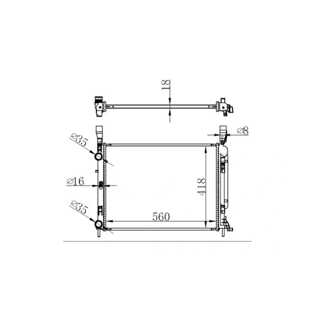 8200418327 RADYATOR KANGO 1.5DCI 1.6I 08> 637628 MT (560X418X18) ORIS