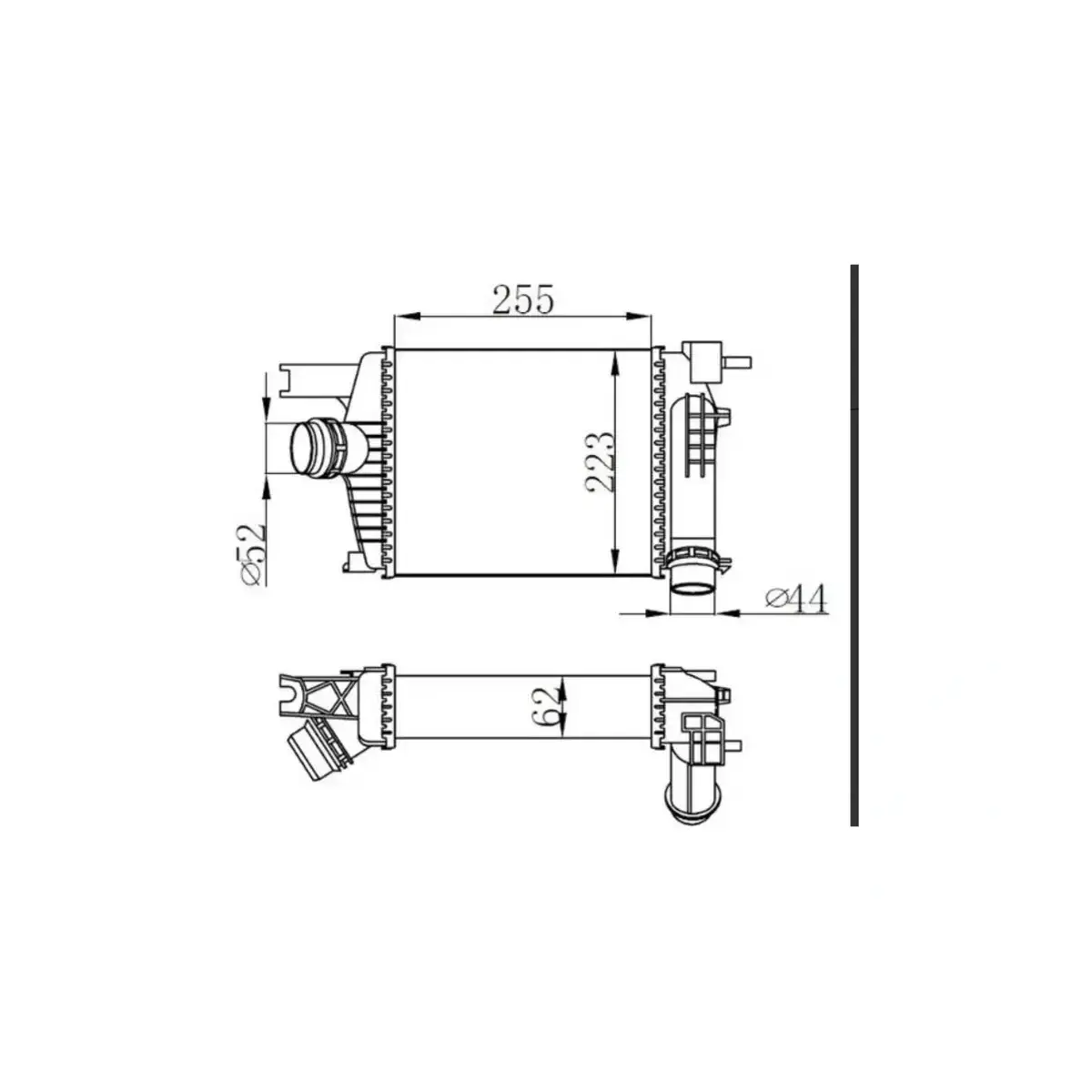 144961381R TURBO RADYATORU (INTERCOOLER) CLIO IV CAPTUR LOGAN II SANDRO II 1.5DCI CLIO IV 0.9TCE 1.2TCE 1.6 13= ORIS