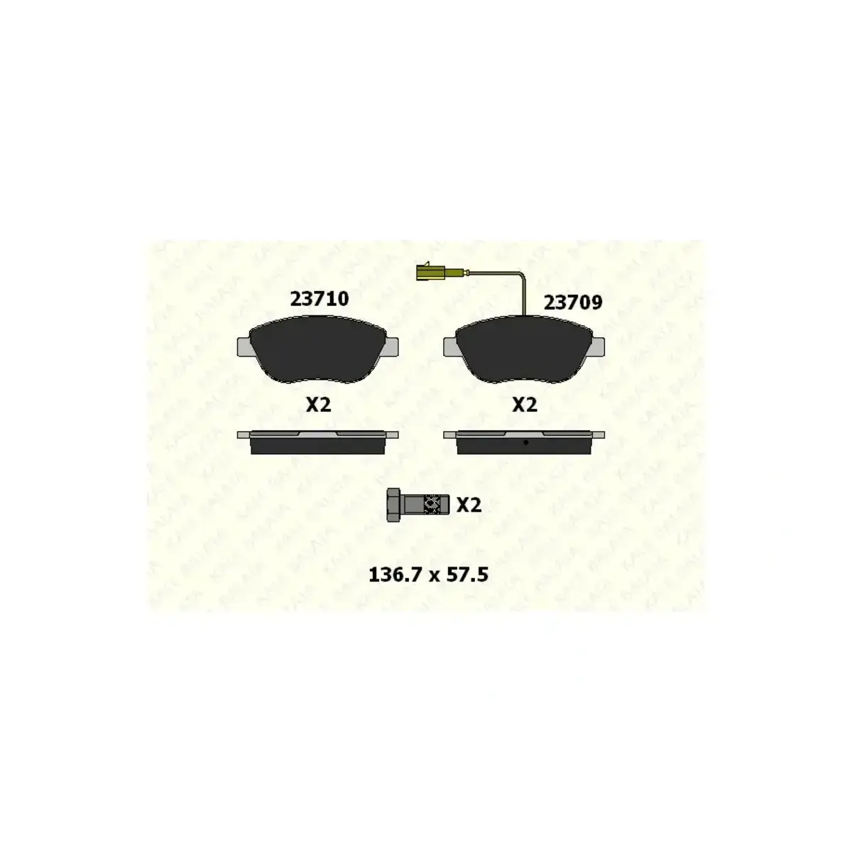 71772222 FREN BALATASI ON DOBLO 1.3 1.9 JTD LINEA BRAVO 07=> G.PUNTO 1.3 MJT STILO IDEA 1.3 05=> ( CIFT FISLI KALE BALATA