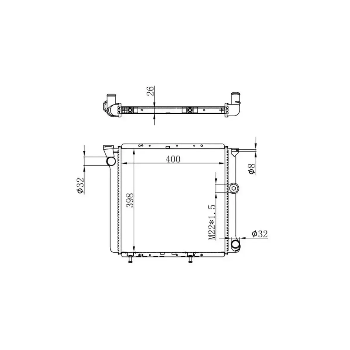 7700759196 RADYATOR EXP R9 R11 (400x398x26) MRN002 ORIS