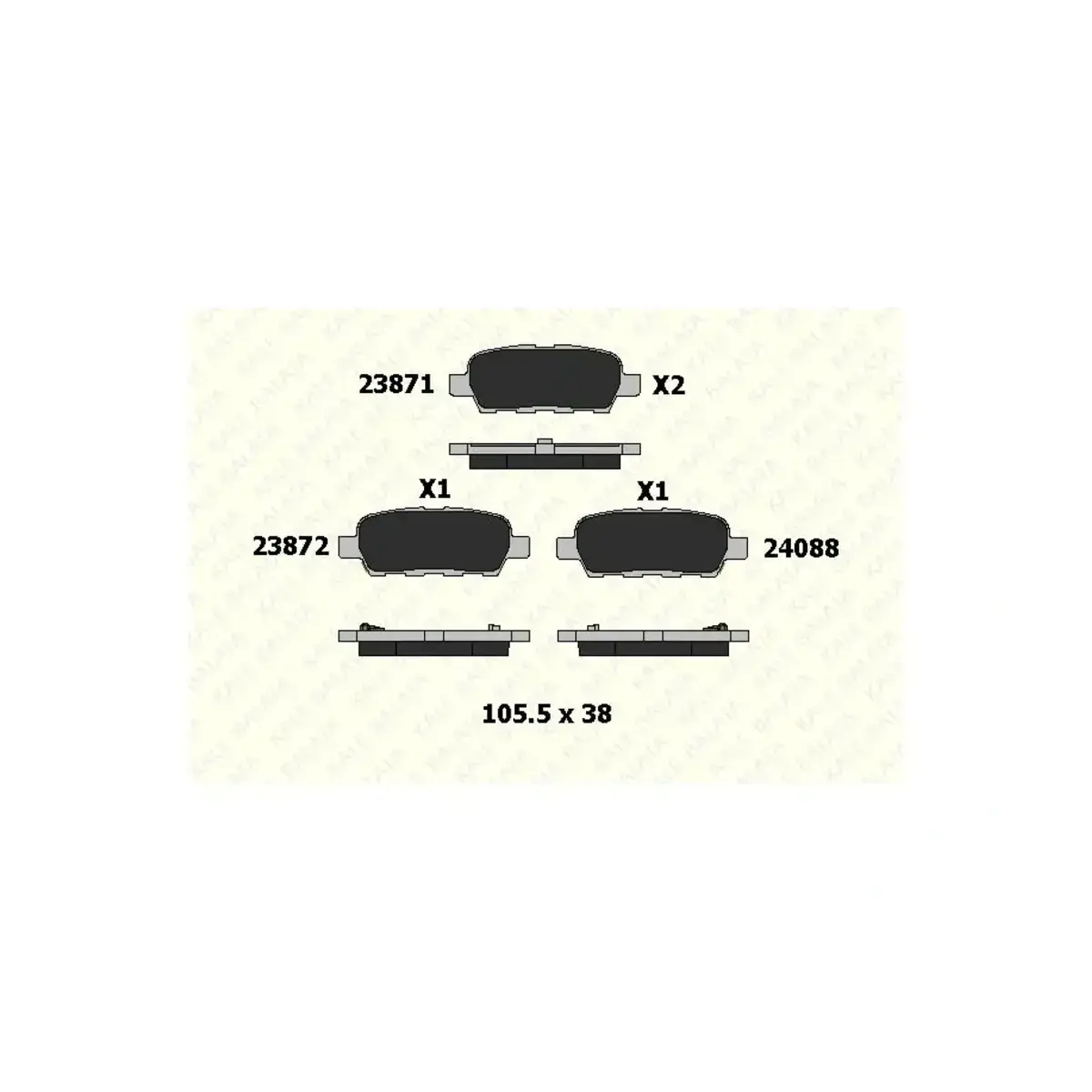 440608H385 FREN BALATASI ARKA KOLEOS XTRAIL 2.0 2.2DCI 01=> INFINITI FX35 3.5 03=> FX45 4.5 03=> GRAND VITARA 2 KALE BALATA