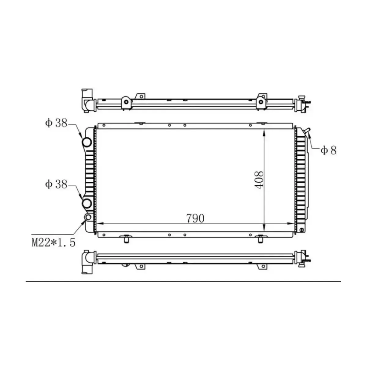 1301N0 RADYATOR BOXER DUCATO JUMPER (97 02) 1.9D 2.5D 2.8HDI (AC+MEK) (790x408x26) ORIS
