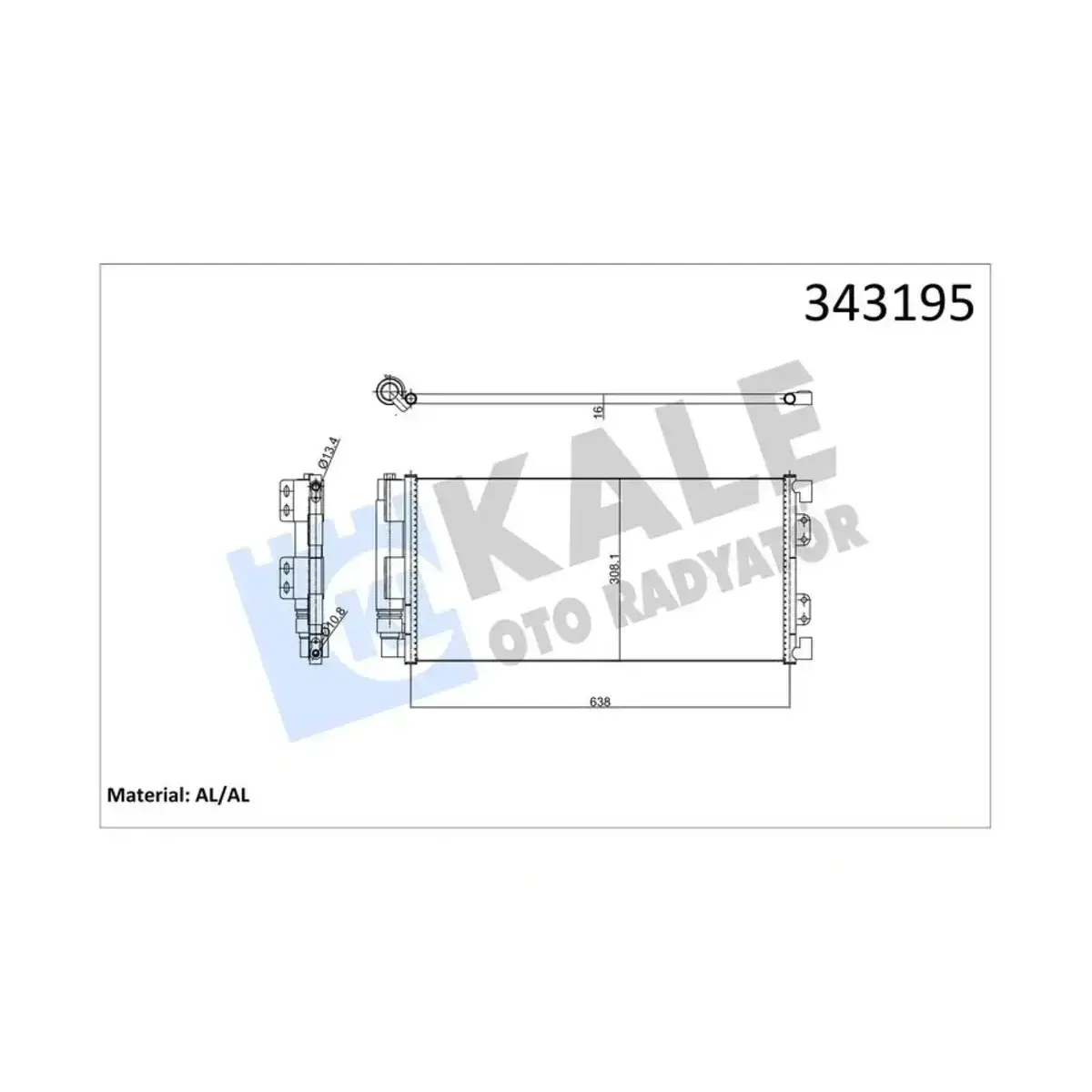 JRB500080 KONDENSER FREELANDER 1.8 16V 4X4 2.5 V6 2.0 TD4 1.8 I 16 V 2.0 DI (98-06) AL AL KALE