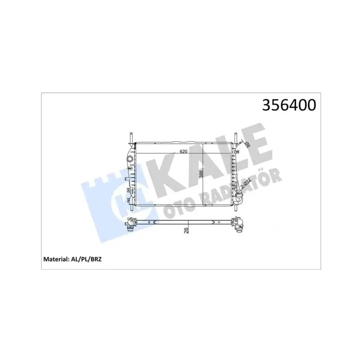 1216264 RADYATOR KLIMALI MONDEO 2.0D (01-07) (MT) AL PL BRZ KALE