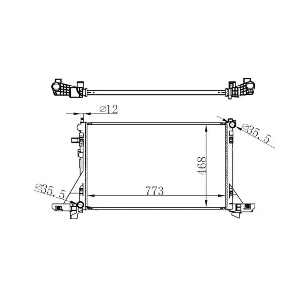 214107695R RADYATOR MASTER III MOVANO B 2.3DCI CDTI 10> (KLIMALI) 773x469x26 mm ORIS