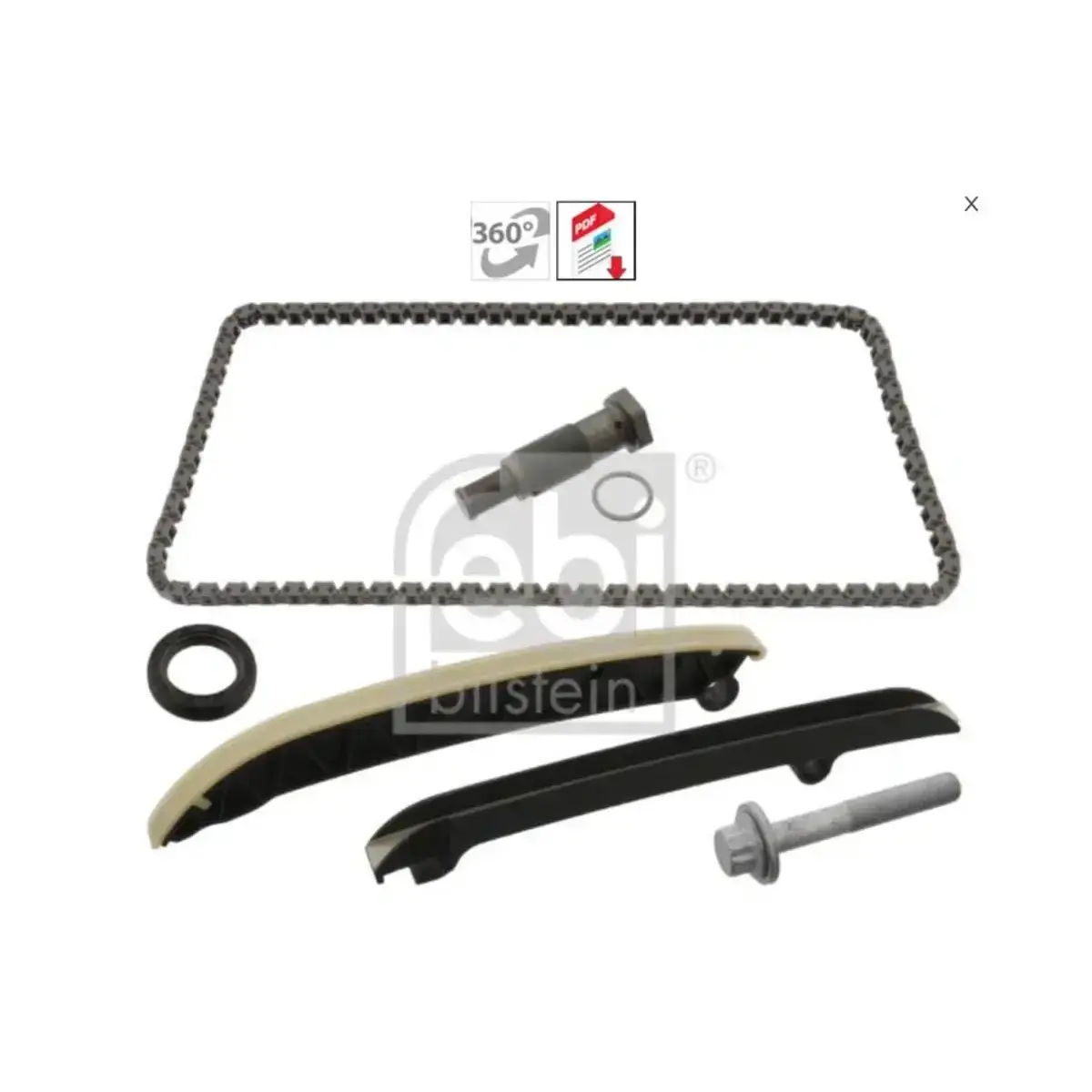 03F109158B EKSANTRIK ZINCIR SETI VW GOLF6 JETTA POLO A3 LEON 1.2TSI 08 12 CBZB CBZA FEBI