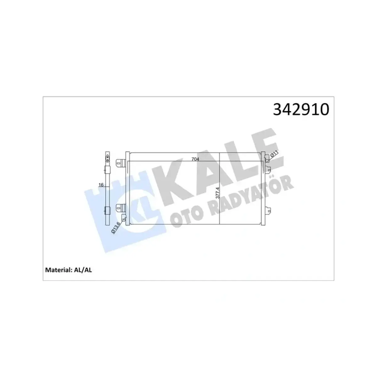 7701057122 KONDENSER MOVANO 1.9 DTI (98-01) MASTER II 2.5 DCI (03+) AL AL KALE