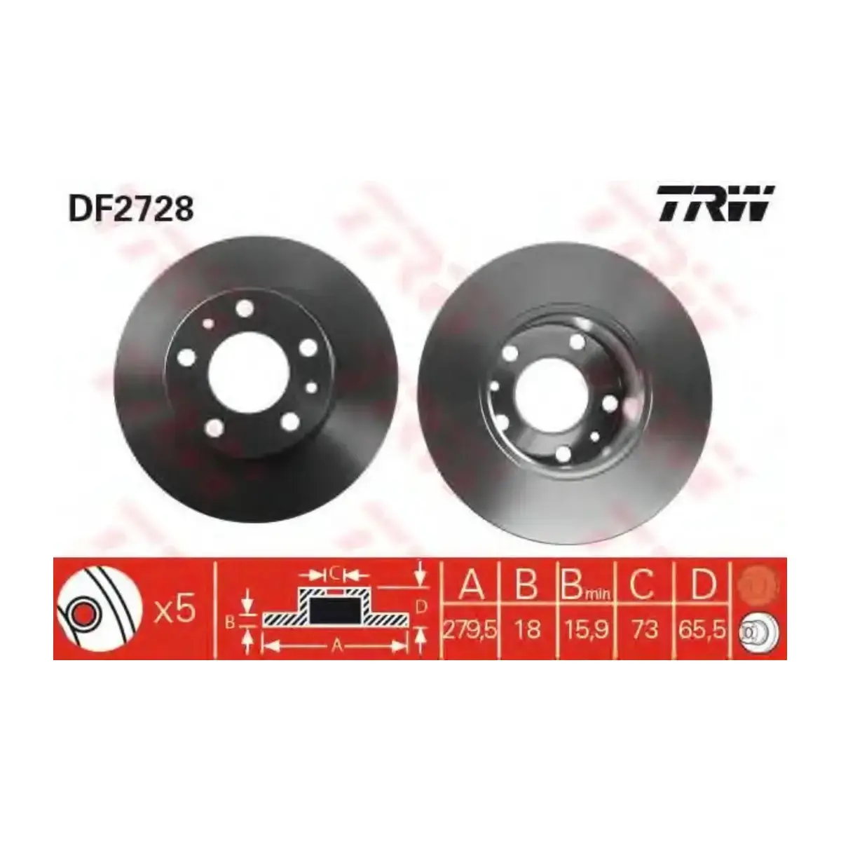 71738910 FREN DISKI ON DELIKSIZ BOXER (94-4.02) JUMPER (94-4.02) DUCATO (94/4.02) (280x18x5DL) 1.4Q TRW