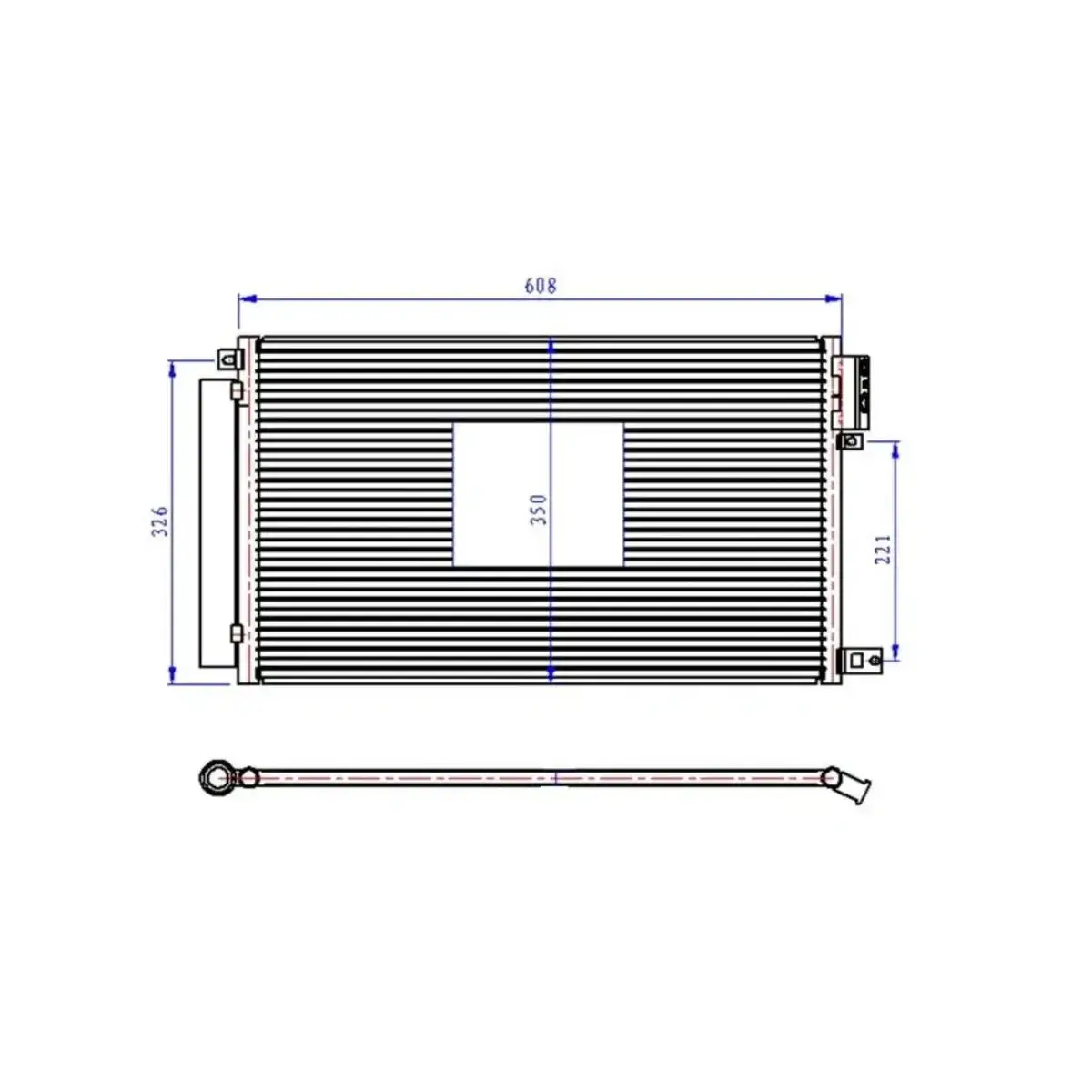 50512105 KLIMA RADYATORU (KONDANSER) DOBLO 1.4I 09> COMBO 1.4I 12> MITO 1.4I 08> (565x346x16) ORIS