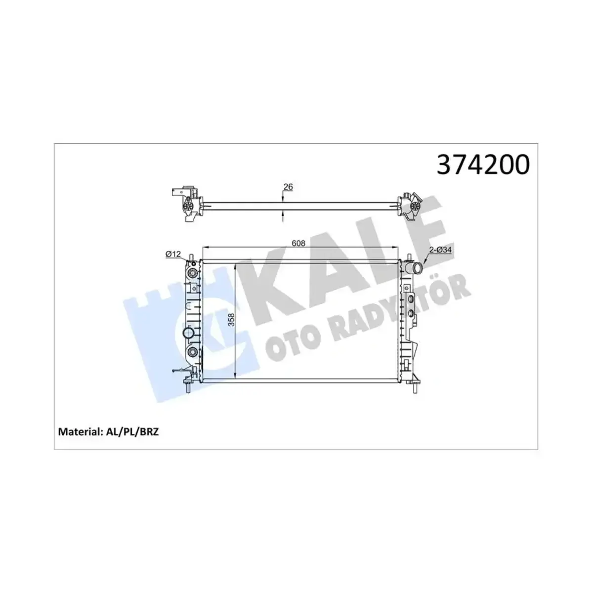 1300242 RADYATOR VECTRA B 2.5I V6-2.6I V6-I 500 2.5 (AT) AL PL BRZ KALE