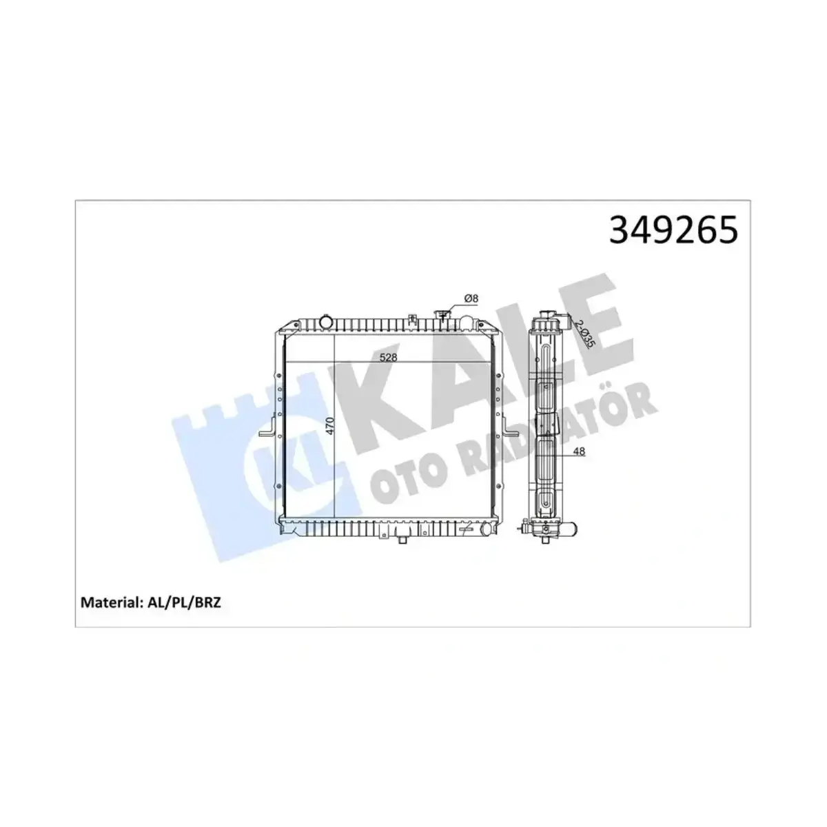 0K63K15200B RADYATOR BONGO K2500 (MT) AL PL BRZ KALE