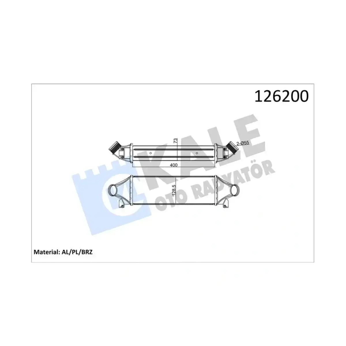 YC159L440CA INTERCOOLER TRANSIT V184 V347 (00+) AL/AL KALE