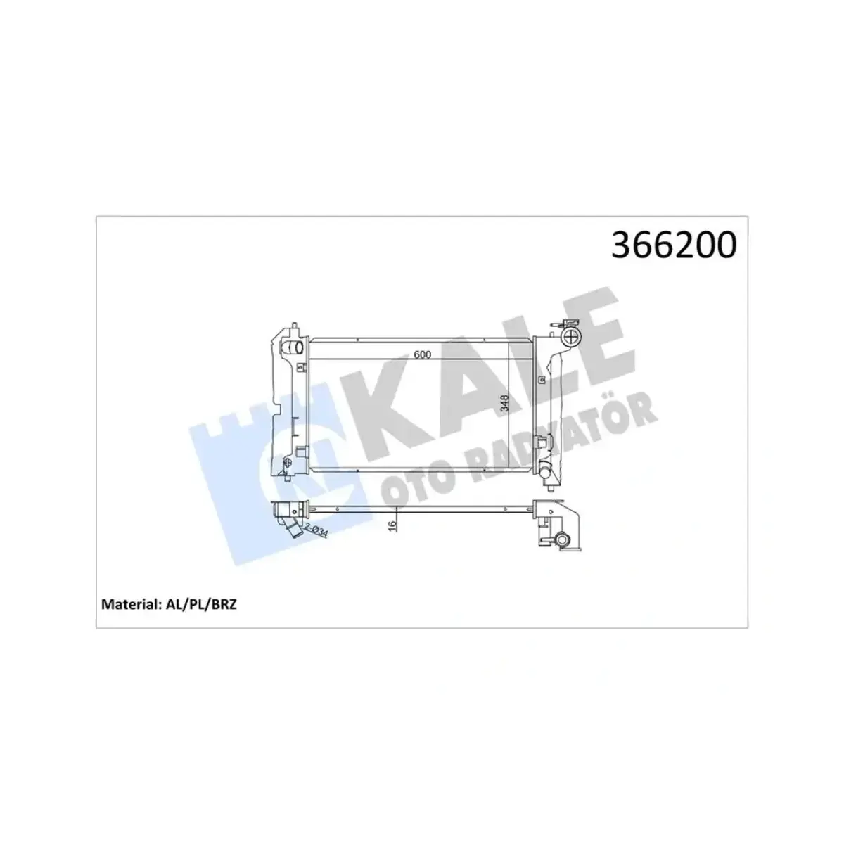 16400-0D120 RADYATOR COROLLA 1.4-1.6 VVTI (MT) AL PL BRZ KALE