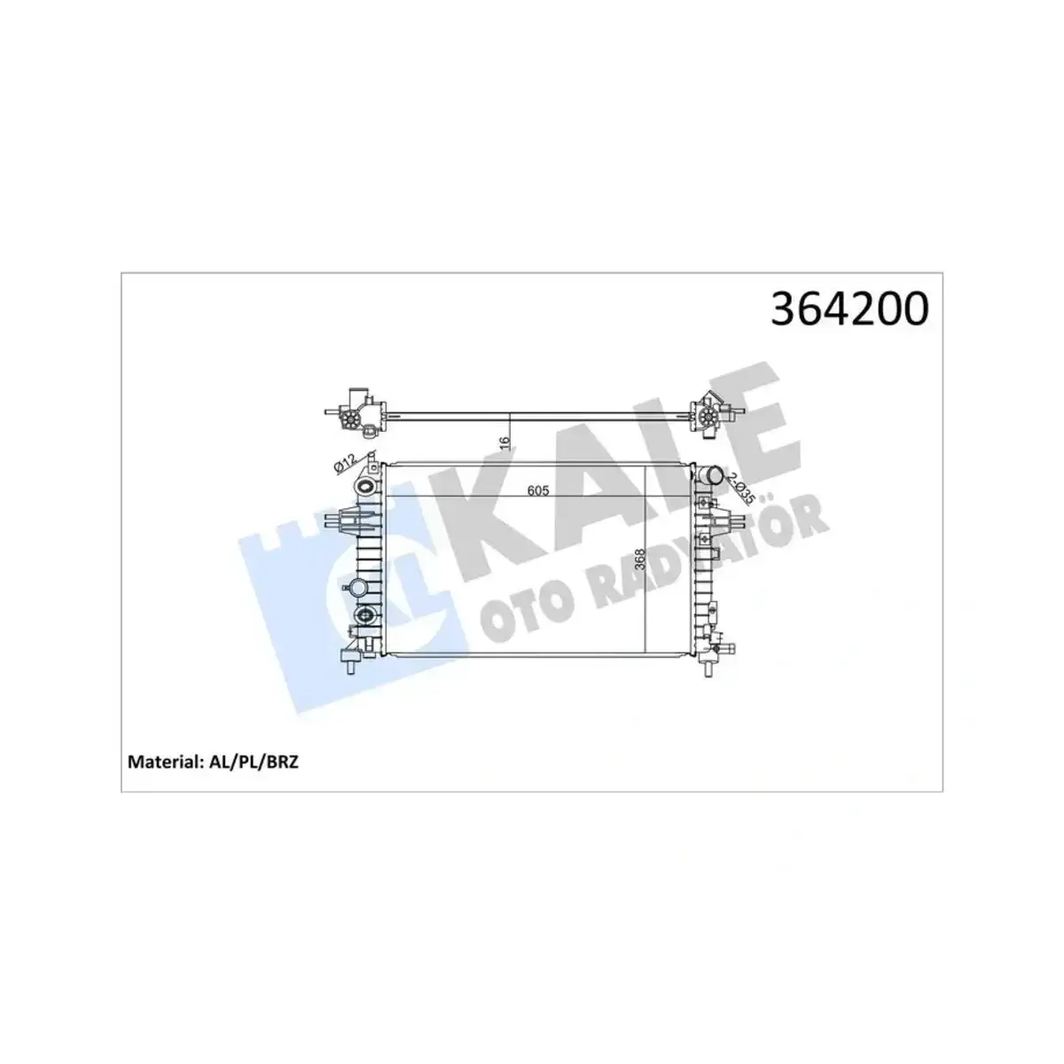 13145210 RADYATOR ASTRA H 1.2-1.4-1.8-ZAFIRA B 1.6 (MT) AL PL BRZ KALE