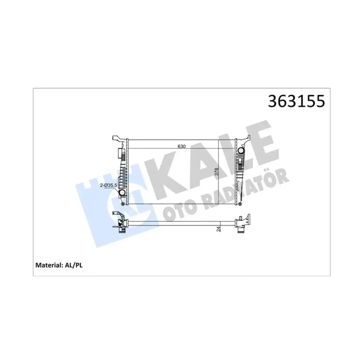 8200880550 SU RADYATORU MEKANIK (630X378X24) DUSTER 1.5DCI (K9K 892-894-896-898) 4X4 110HP 10=> AC (MT) KALE