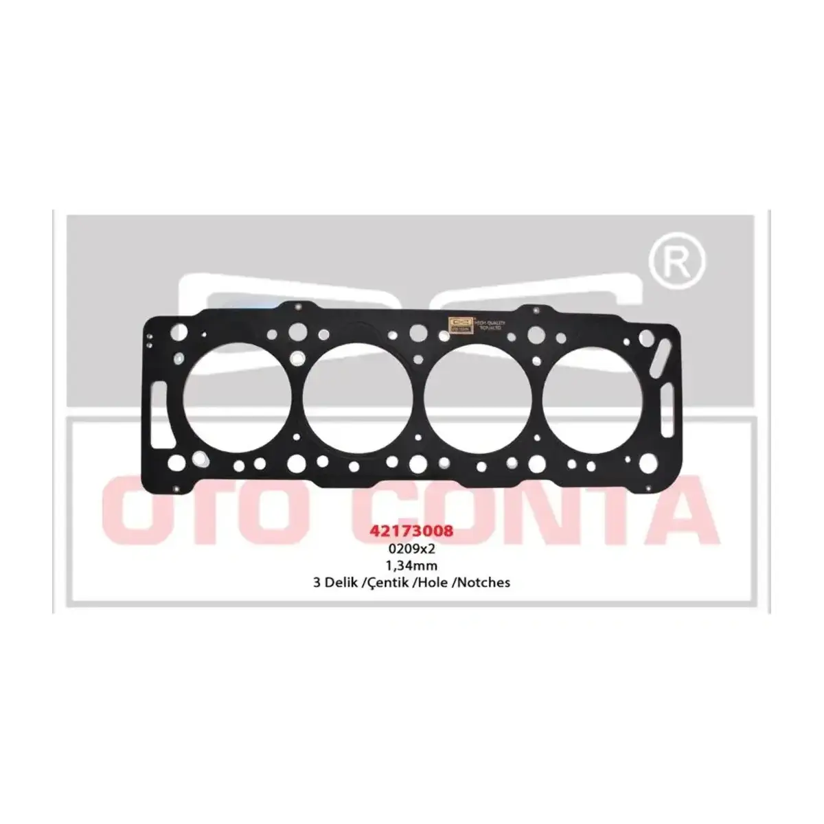 0209.X2 SILINDIR KAPAK CONTA BERLINGO PARTNER 1.9D CELIK MLS 3 DELIK 1.34MM DW8 OTOCONTA