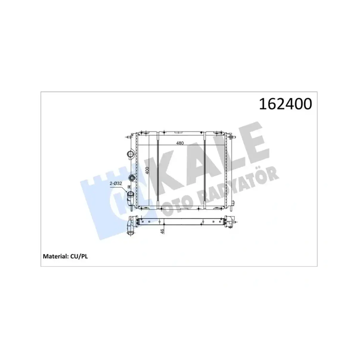7701352904 RADYATOR CLIOII KANGO 1.4I 00+ KLIMALI 2 SIRA CU+PL KALE