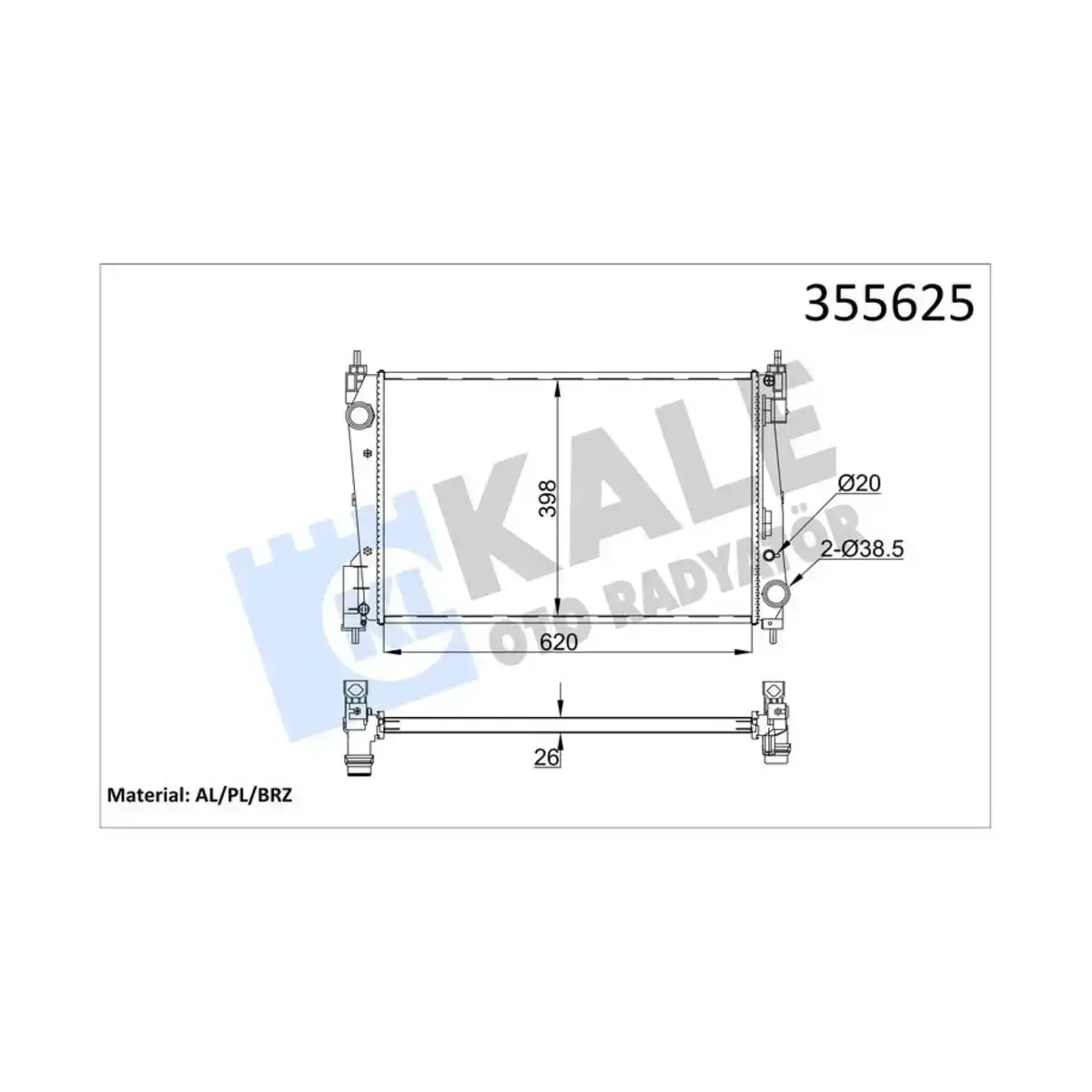 1300297 RADYATOR GRANDE PUNTO PUNTO PUNTO EVO - CORSA D - VAUXHALL CORSA Mk IIIRADYATOR BRAZING KALE