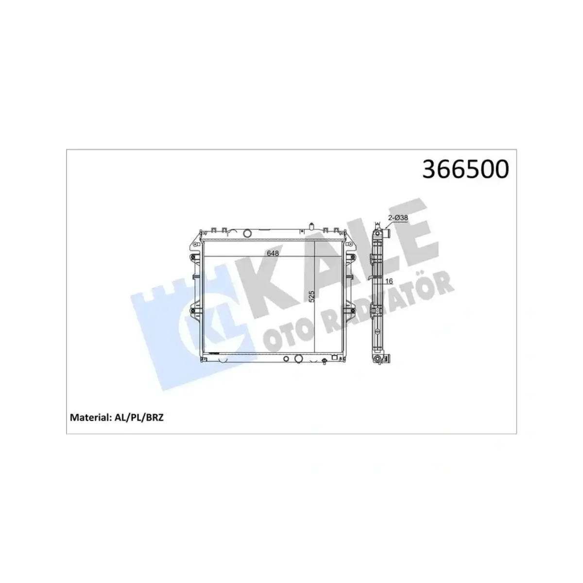 164000L120 RADYATOR HILUX III 2.5 TD (06+) (MT) AL PL BRZ KALE