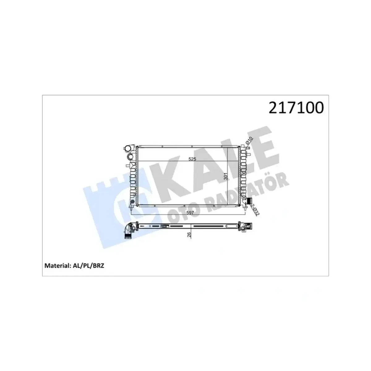 1301.VT RADYATOR P106 1.6D (MT) AL/PL/BRZ KALE