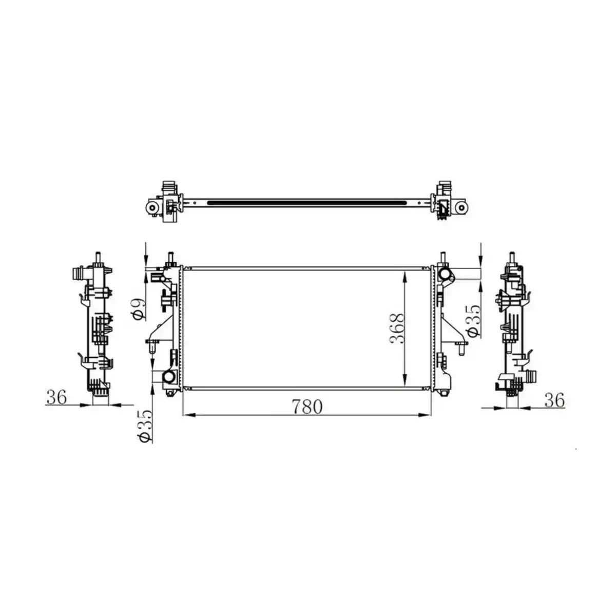 1349196080 RADYATOR DUCATO BOXER JUMPER 2.2 HDI 06>(KLIMASIZ+KLIMALI+MEK+OTOM.) INTERCOOLER BAG INCE ORIS