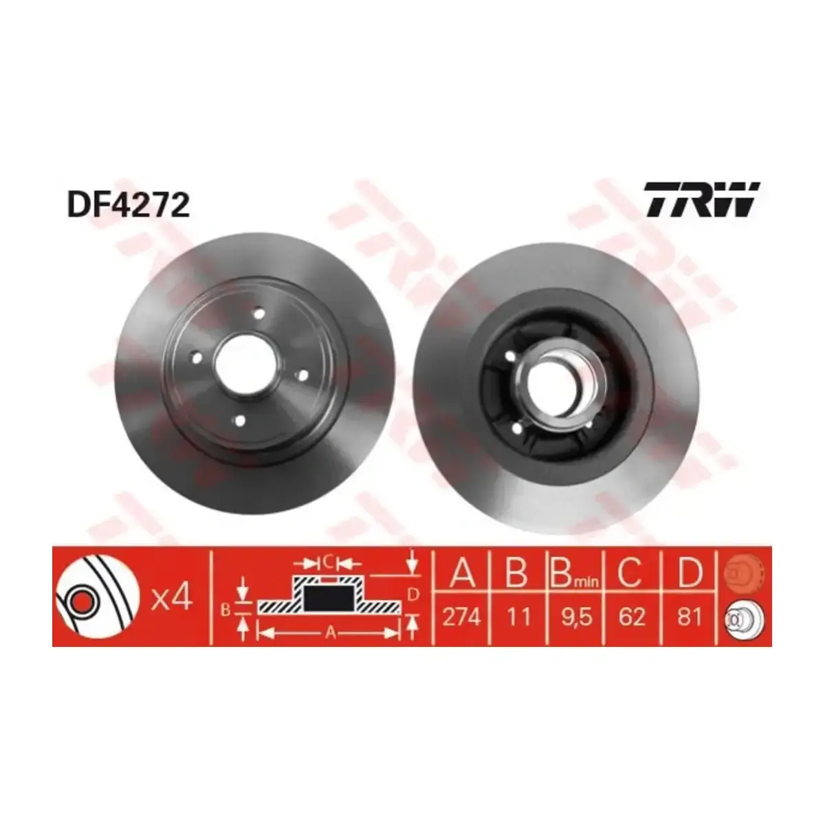 7701206328 FREN DISKI ARKA DELIKSIZ ( RULMANLI )MEGANE I 99>03 SCENIC 99>01 1.4-1.6 16V 1.9 DCİ 20 16V TRW