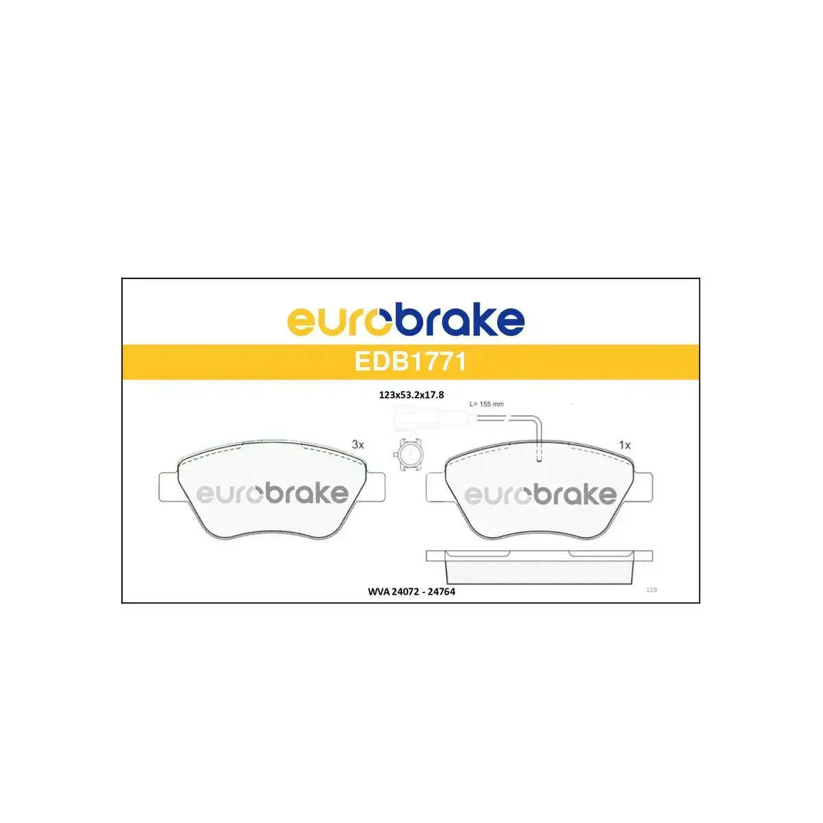 77364874 FREN BALATASI ON 1.3 J.TD FIORINO 500 2003 2008 EUROBRAKE
