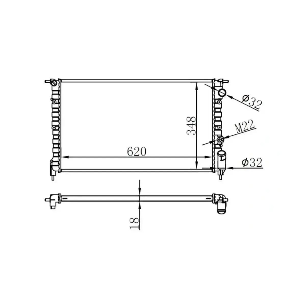 7700795175 RADYATOR R21 44743 2.0I 89 ESPACE 91 63918 MT (620X348X18) ORIS