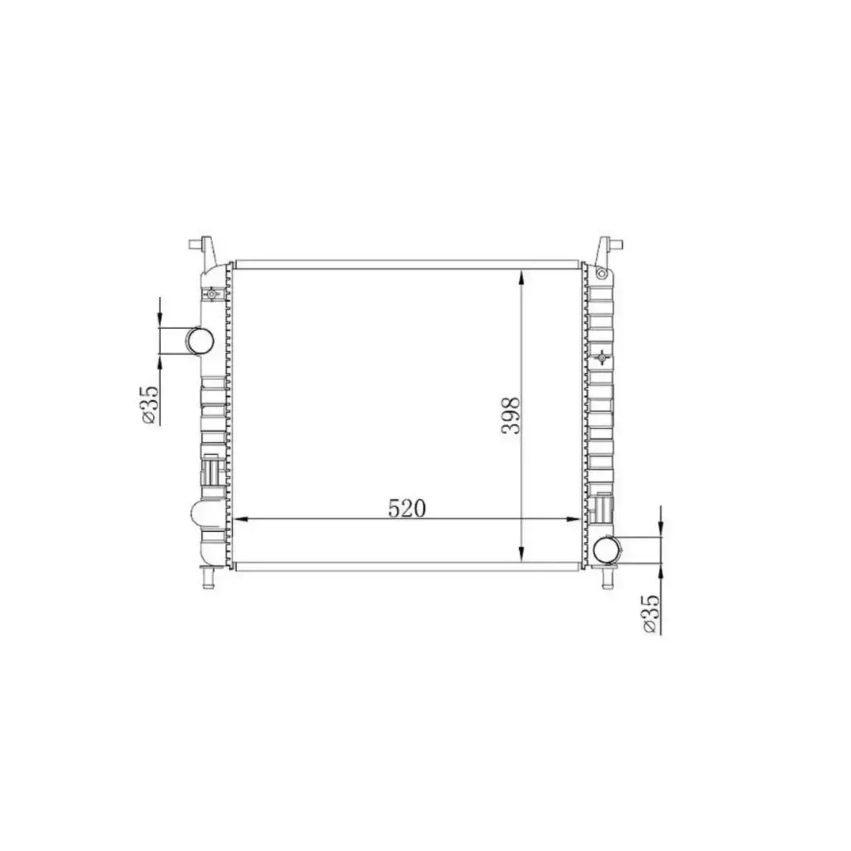 51718122 RADYATOR ALBEA 1.3 JTD PALIO YM STRADA 06> (AC) (520X395x42) (ALUMINYUM) ORIS